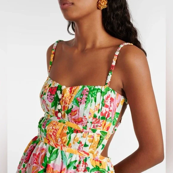 🌺🎉HP🎉🌺 NWT Farm Rio White Floral Sketch Midi Dress